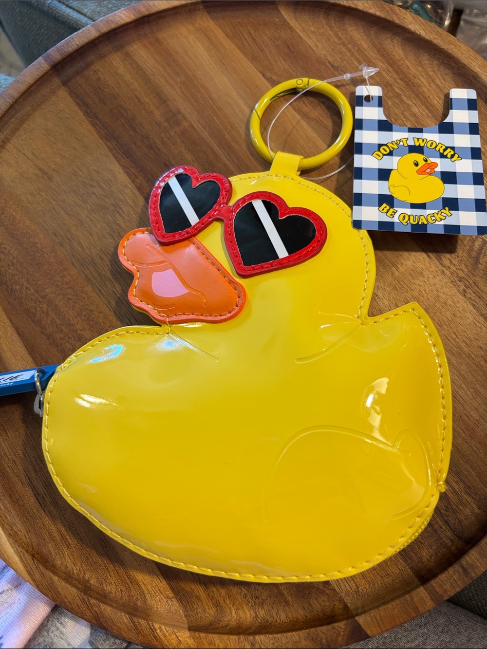 Bath & Body Works Yellow Duck Coin Pouch with Red Heart Sunglasses